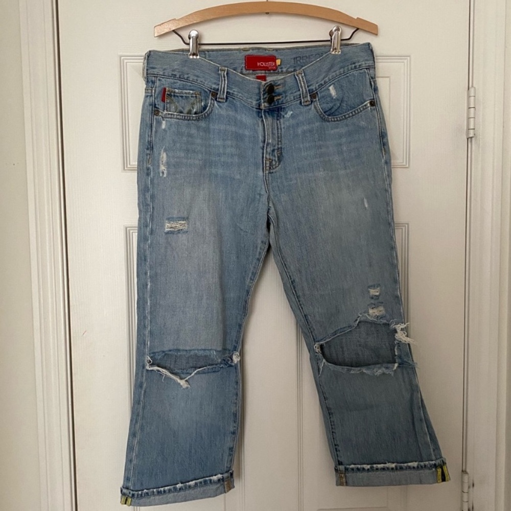 Hollister Light Blue Cropped Denim Capri Jeans